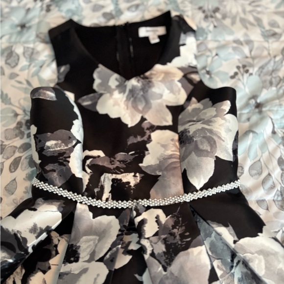 Speechless Black and White Floral Kids Formal Dress - Picture 1 of 7